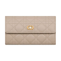 DIOR Wicker Lambskin Wallet Regular Women's Beige