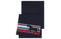 HERMES Knit Scarves Men Dark Blue/Red