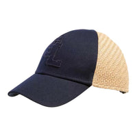 SAINT LAURENT Canvas And Raffia Baseball Cap