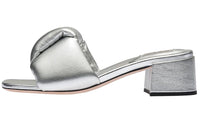 MIU MIU Mordore Abrasion Resistant Slide Slippers Women's Silver