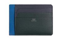 HERMES Evercolor Calfskin Card Holder Women's Black/Blue/Dark Green