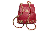 CHANEL Calfskin Backpack Small Size Women's Red