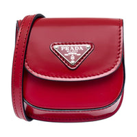 PRADA Cow Leather Earphone Case Women's Red