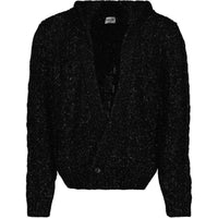 SAINT LAURENT Chunky Knit Straight Hem Hooded Cardigan