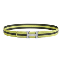 HERMES Nylon Other Belts Men's Yellow 3.2CM