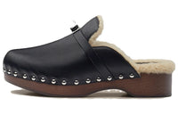 HERMES Carlotta Abrasion-Resistant Wrap-toe Slippers Women's Black