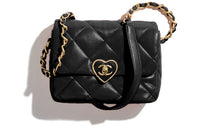 CHANEL Lambskin Flap Bag With Zip Closure Shoulder Bag Crossbody Bag Mini Women's Black
