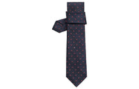 HERMES Tie Men's Marine Blue/Red