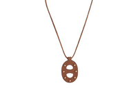 HERMES Calfskin Rose Gold-Plated Necklaces Women's Brown
