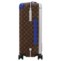 LOUIS VUITTON Horizon Monogram Macassar Coated Canvas Suitcase Luggage Unisex Dark Blue & Brown