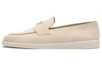 PRADA Enamel Triangle Logo-plaque Suede Loafers
