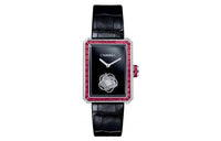 CHANEL Wrist Watch Manual Mechanical Movement Crocodile Leather Strap Black Dial Women's