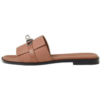 HERMES Slip Resistant Slide Slippers Women's Red