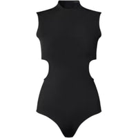 LOUIS VUITTON Technical Jersey Cut-Out Body Bodysuits Women's Black