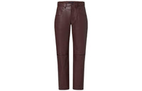 LOUIS VUITTON Leather Pants Women's Brown