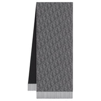 DIOR Cashmere Knit Scarves Unisex Gray/Black