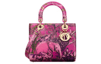 DIOR Cow Leather Shoulder Bag, Crossbody Bag, Handbag Medium Size Women's Fuchsia
