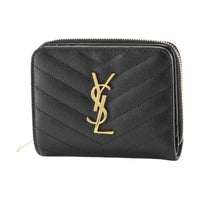 SAINT LAURENT Leather Wallet Women's Black