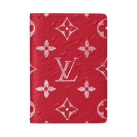 LOUIS VUITTON Pocket Organizer Ostrich Leather Card Holder Men's Red