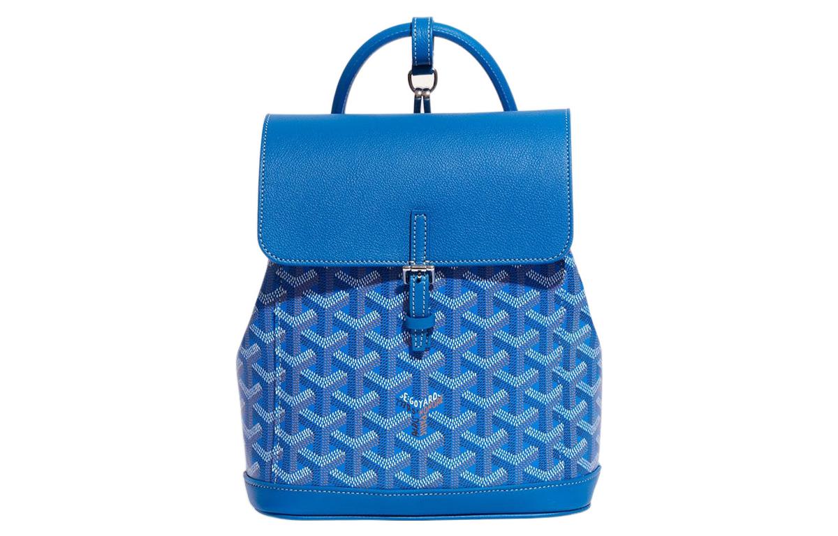GOYARD Alpin Canvas With Leather Backpack Mini Unisex Blue