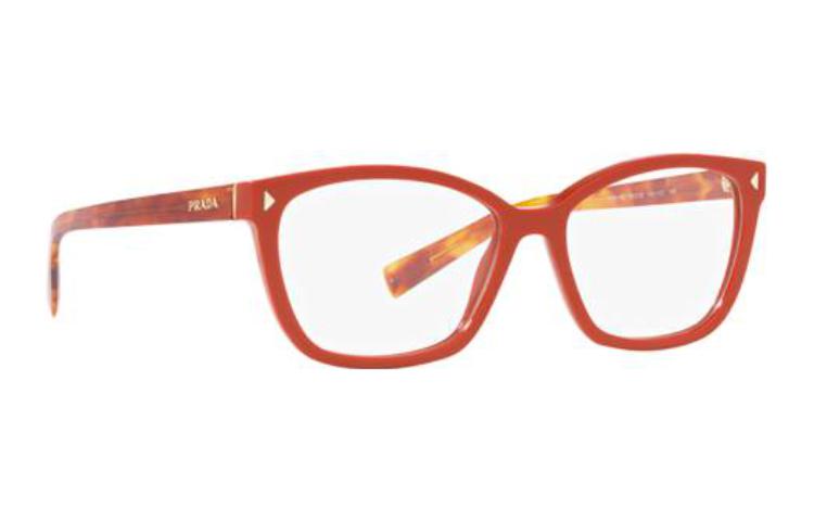 PRADA Acetate Square Eyeglass Frames Women's Orange