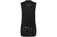 LOUIS VUITTON Sequin Panel T-Shirt Dress Sleeveless Dress Women's Black