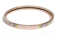 HERMES Enamel Bangles Women's Rose Gold