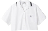 MIU MIU Logo print Poplin Shirt
