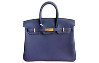 HERMES Birkin Cow Leather Birkin Bag Handbags Regular Women's 73 Bleu Saphir Sapphire Blue