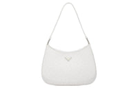 PRADA Hobo Ostrich Leather Shoulder Bag Crescent Moon Bag Handbag Shoulder Bag Women's White