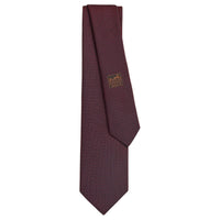 HERMES Mulberry Silk Ties Men's Bordeaux Red