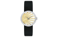 DIOR Wrist Watch Quartz Movement Satin Strap Gray Dial Women's
