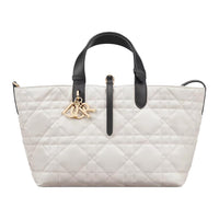 DIOR Toujours Cow Leather Handbag Medium Size Women's Milk White