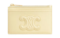 CELINE Shiny Calfskin Card Holder Regular Women's Soft Yellow