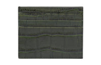 PRADA Crocodile Leather Card Holder Men's Emerald Green