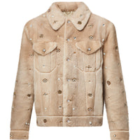 LOUIS VUITTON Made To Order Embellished Mink Trucker Jacket