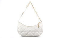 DIOR CD LOUNGE Sheepskin Dumpling Bag Handbag Shoulder Bag Women's White