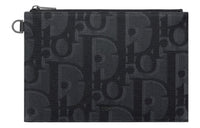 DIOR Leather Trim Clutch Unisex Black