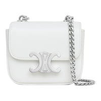 CELINE Shiny Cow Leather Shoulder Bag Crossbody Bag Mini Women's Extreme White