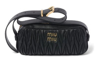 MIU MIU Matelassé Nappa Leather Crossbody Bag, Shoulder Bag Women's Black