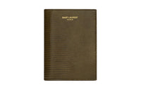SAINT LAURENT PARIS Lizard Skin Card Holder Wallet Men's Seaweed Green