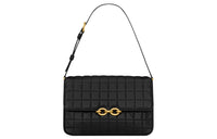 SAINT LAURENT LE MAILLON Sheepskin Handbag, Shoulder Bag Women's Black