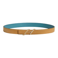 HERMES Calfskin Leather Belts Women's Yellow Width 2.4CM