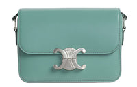 CELINE Triomphe Cow Leather Shoulder Bag Crossbody Bag Women's Celadon Green