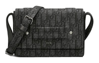DIOR Jacquard Messenger Bag Shoulder Bag Crossbody Bag Small Size Men's Black