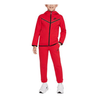 (PS) Nike Tech Fleece Full Zip Hoodie Set 'University Red Black' 86H052-R0P