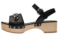 MIU MIU Zuecos Strap Sandals Women's Black