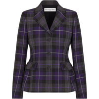 DIOR Checkered Button Up Fitted Jacket