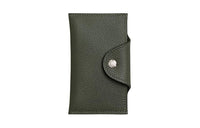 HERMES Evercolor Calfskin Card Holder Women's C6 Vert De Gris Gray Green