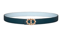 HERMES Leather Belts Women's Prussian Blue/Dusty Blue